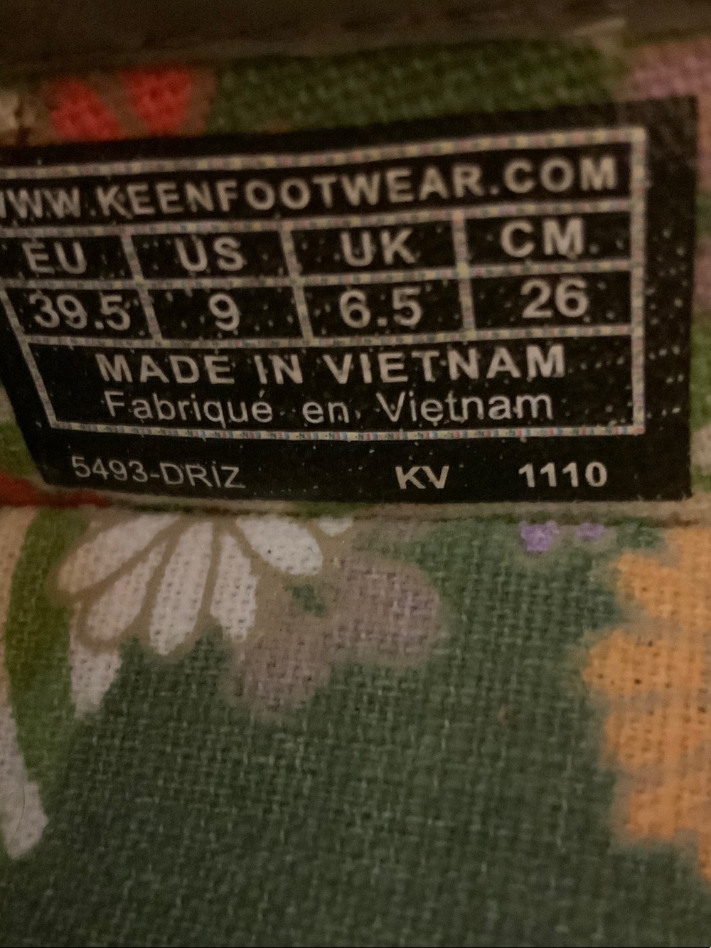 Keen Tan Canvas Mary Jane Shoes with Green Floral Insole - Picture 8 of 8